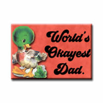 World's Okayest Dad Magnet | Rectangular Refrigerator Decor Magnet