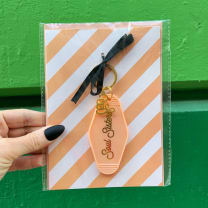 Soul Sisters Motel Style Keychain with Greeting Card | Gift for Her