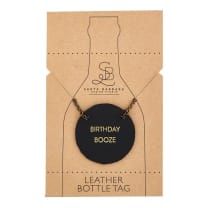 Birthday Booze Leather Wine Bottle Tag