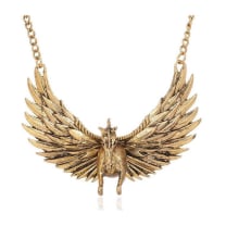 Aggressive Pegasus Statement Necklace in Silver or Gold