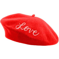 Embroidered Berets in 5 Fun Colors and Sayings | Wool and Nylon