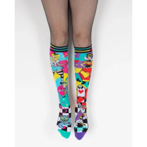 Down The Rabbit Hole Alice in Wonderland Themed Wild Knee High Socks