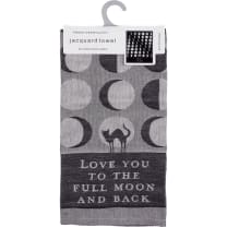 Love You To The Full Moon And Back Kitchen Towel | Black Cat Moon Phases | 20" x 28"