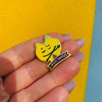 You Are My Main Squeeze Hugging Lemons Enamel Pin in Yellow