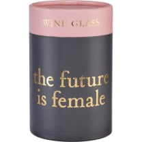 The Future Is Female Stemless Wine Glass with Gorgeous Cylinder Gift Box