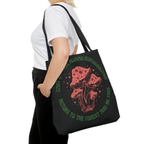 Cast Off Your Human Responsibilities Tote Bag in Black | 18" x 18"