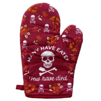 Many Have Eaten Few Have Died Funny Oven Mitt in Red | Kitchen Thermal Single Pot Holder