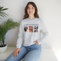 All Dogs Are Good Dogs Unisex Heavy Blend™ Crewneck Sweatshirt - Color: Ash, Size: S