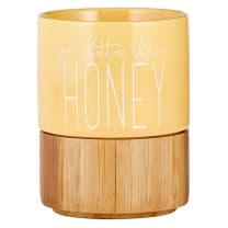 You Better Thrive Honey Ceramic Mug with Bamboo Base