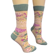 Chaos Coordinator Funny Socks in Green and Floral | Gift for Her