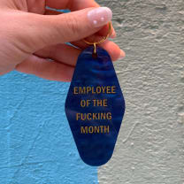 Employee of the Fucking Month Keychain in Blue Shimmer