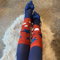 '80s Retro Red Varsity Short Leg Warmers | Stars and Polka Dots Print