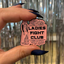 Ladies Fight Club Enamel Pin Victorian Funny Lapel Pin