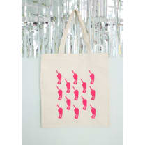 Middle Fingers Tote Bag in Fluorescent Pink