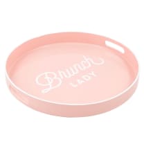 Brunch Lady Round Bar Tray | Serving Tray with Handles | 13.5" Diameter