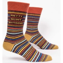 Last Call! Pretty Decent Boyfriend Men's Crew Socks | BlueQ at GetBullish