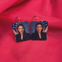 Alexandria Ocasio-Cortez Handmade Copper Earrings