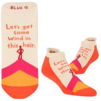 Let's Get Some Wind In This Hair Unisex Sneaker Socks [2 Size Options] | BlueQ at GetBullish