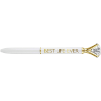 Best Life Ever Gem Pen in Gift Box | Jewel-Topped Gift Pen in Gold