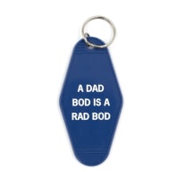 A Dad Bod is a Rad Bod Motel Style Keychain in Blue | Body Positivity Themed Funny Key Tag | Gift for Him