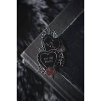 Til Death Do Us Part Pin | Black Heart in Silver Hard Enamel Lapel Pin | 3"