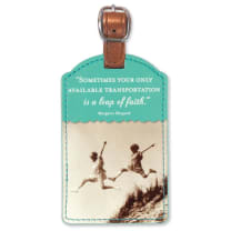 Leap of Faith Luggage Tag in Aqua | Retro Vintage