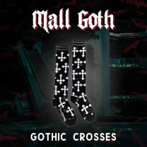 Gothic Crosses Knee High Socks