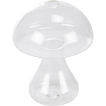 Standing Mushroom Mini Vase In Clear Transparent Glass | 4.25" Tall