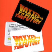 Vaxxed To The Future Flexible Vinyl Vaccination Card Holder in White or Black