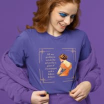 Glass of Champagne and a Billion Dollars Unisex Lightweight Long Sleeve Tee (Sizes through 4X) - Color: Purple, Size: S