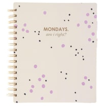 Last Call! Mondays, Am I Right? Spiral Undated Planner With Shiny Gold Wiro