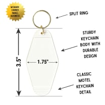 Gender? I Hardly Know 'Er Motel Style Keychain in White and Gold | Nonbinary Themed Funny Key Tag