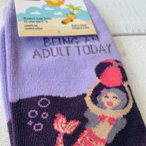 I'm Done Being an Adult Today Mermaid Women's Crew Socks | Playful Marine Creatures