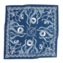 Nautilus Navy Blue Cotton Bandana | 22" x 22" Premium Cotton