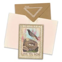 Love You Mom Greeting Card | Screen Printed with Gold Foil Details