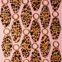 Gutsy Little Lady Motel Key Tag in Leopard