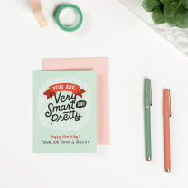 You Are Very Smart and Pretty Birthday Sticker Card