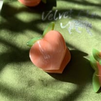 Velvet Claws Set of 4 🍑🍑🍑🍑 Mini Peach Hair Clips | Claw Clips in Velvet Travel Bag