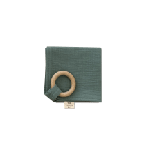 Organic Cotton Burp Cloth with Teether Matcha