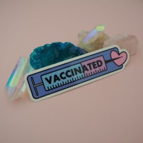 Vaccinated Large Rectangle Vinyl Sticker 4.5"