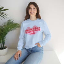 I Swear Like a Fatherfucking Lady Unisex Heavy Blend™ Crewneck Sweatshirt Sizes SM-5XL | Plus Size Available - Color: Light Blue, Size: S