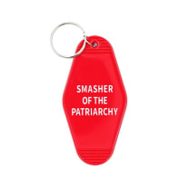 Smasher of the Patriarchy Feminist Motel Keychain in Red