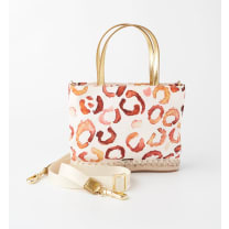 The Rosa Nylon Mini Tote - Beige Abstract