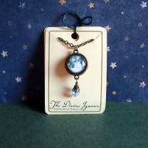 Full Moon w/ Bead Pendant Necklace | Handmade in the US