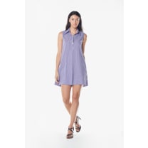 Italian Cotton Sleeveless Dress in Purple