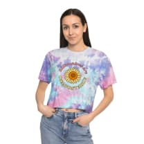 Billionaires Are Compostable Groovy Flower Women's Tie-Dye Crop Tee