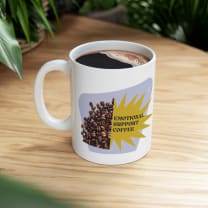 Emotional Support Coffee Ceramic Mug 11oz - Size: 11oz