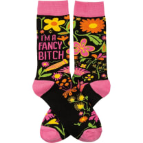 I'm A Fancy Bitch Funny Floral Crew Socks
