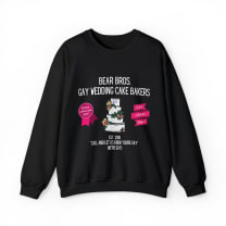 Bear Bros. Gay Wedding Cake Bakers Unisex Heavy Blend™ Crewneck Sweatshirt Sizes SM-5XL | Plus Size Available