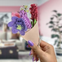 Handcrafted Felt Petite Foxglove & Lupine Bouquet | Handmade in Kyrgyzstan